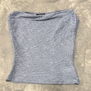 Cider Sky Blue Patterned Blouse